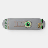 Gruseliger grüner Skateboard mit Auge (Horizontal)