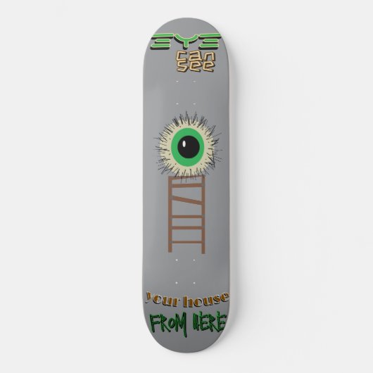 Gruseliger grüner Skateboard mit Auge (Vorderseite)