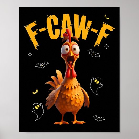 Gruseliger Hahn F-caw-f Geist Poster (Vorne)
