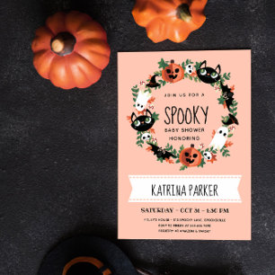 Gruseliger Halloween-Baby-Shower für Baby Girl  Einladung