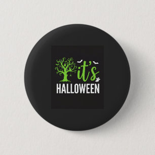 Gruseliger Halloween-Baum-Fledermäuse-Vektordesign Button