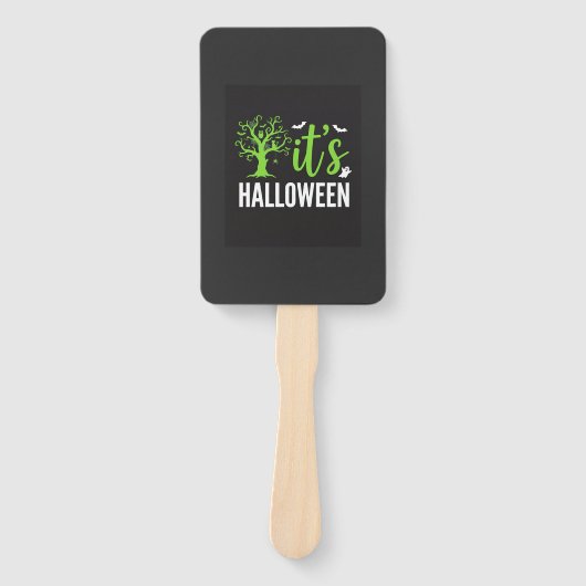Gruseliger Halloween-Baum-Fledermäuse-Vektordesign Fächer (Vorderseite)