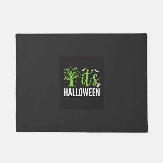 Gruseliger Halloween-Baum-Fledermäuse-Vektordesign Fußmatte (Vorderseite)