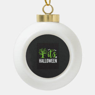 Gruseliger Halloween-Baum-Fledermäuse-Vektordesign Keramik Kugel-Ornament