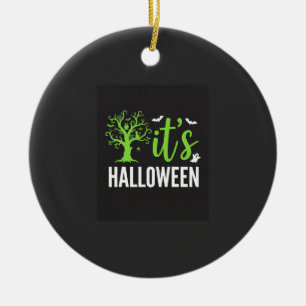 Gruseliger Halloween-Baum-Fledermäuse-Vektordesign Keramik Ornament