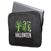 Gruseliger Halloween-Baum-Fledermäuse-Vektordesign Laptopschutzhülle (Vorderseite Links)
