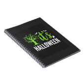 Gruseliger Halloween-Baum-Fledermäuse-Vektordesign Notizblock (Rechte Seite)
