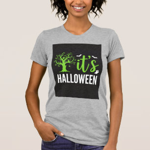 Gruseliger Halloween-Baum-Fledermäuse-Vektordesign T-Shirt