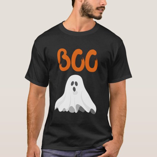 Gruseliger Halloween Boo Geist T-Shirt (Vorderseite)