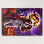 Gruseliger Halloween Cavalier King Vampir-Kürbis Puzzle (Horizontal)
