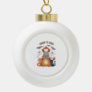 Gruseliger Halloween Clown Keramik Kugel-Ornament