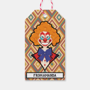 Gruseliger Halloween-Clown Retro Farbiger Gruselig Geschenkanhänger