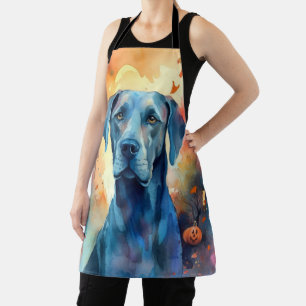 Gruseliger Halloween Dogge mit Kürbissen Schürze