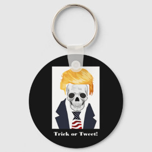 Gruseliger Halloween-Donald-Trump-Totenkopf  Schlüsselanhänger