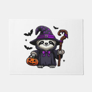 Gruseliger Halloween-Faultier-Hexenhut-Kostüm-spoo Fußmatte