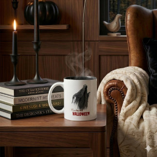 Gruseliger Halloween-Geist-Akzent-Kaffeebecher Zweifarbige Tasse