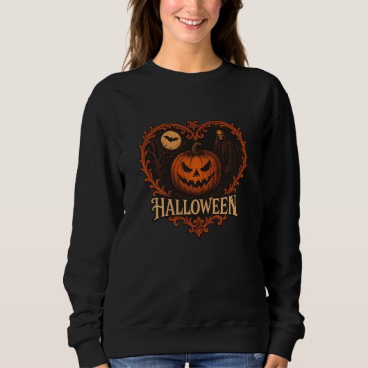 Gruseliger Halloween-Geist Damen Basic Sweatshirt (Vorderseite)