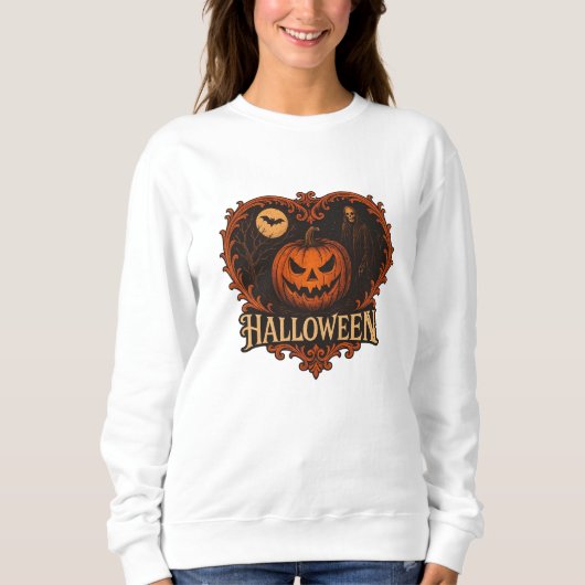 Gruseliger Halloween-Geist Damen Basic Sweatshirt (Vorderseite)