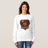 Gruseliger Halloween-Geist Damen Basic Sweatshirt (Vorne ganz)