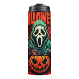 Gruseliger Halloween-Geist-Kürbis-Thermalbecher Tu Thermosbecher