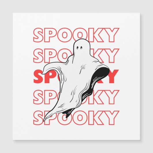Gruseliger Halloween-Geist Magnetkarte (Vorderseite)