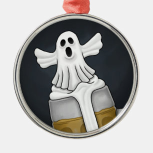 Gruseliger Halloween-Geist Ornament Aus Metall