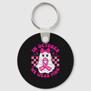 Gruseliger Halloween-Geist Rosa Brustkrebs-Bewusst Schlüsselanhänger