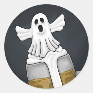 Gruseliger Halloween-Geist Runder Aufkleber