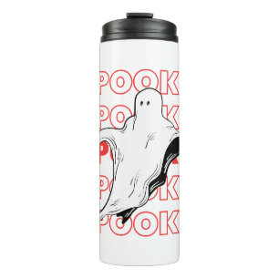 Gruseliger Halloween-Geist Thermosbecher