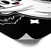 Gruseliger Halloween-Geist und Fledermäuse Basebal Poster (Ecke)