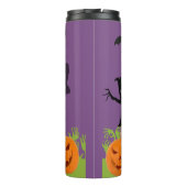 Gruseliger Halloween-Geister-Silhouette Lila Nacht Thermosbecher (Rückseite)