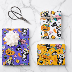 Gruseliger Halloween Geschenkpapier Set