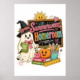 Gruseliger Halloween-Grafikdesign zum Zurück in di Poster