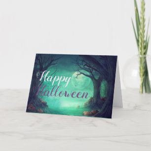 Gruseliger Halloween-Grüßekarte mit unheimlichem W Karte