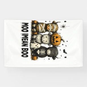 Gruseliger Halloween Highland Bulle Banner