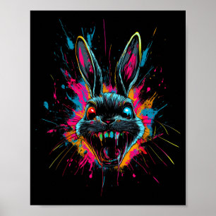 Gruseliger Halloween-Horror-Osterhase Poster