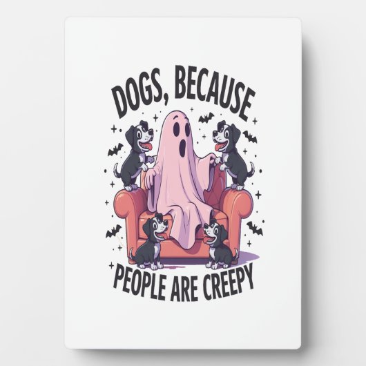 Gruseliger Halloween-Hund Gruseliger Geist (2) Fotoplatte (Vorderseite)