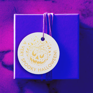 Gruseliger Halloween-Jack-O-Lantern-Horror-Kürbis  Geschenkanhänger