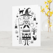Gruseliger Halloween Karte (Gelbe Blume)