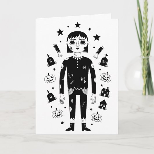 Gruseliger Halloween Karte (Vorderseite)