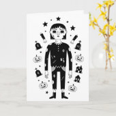 Gruseliger Halloween Karte (Gelbe Blume)