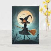 Gruseliger Halloween Karte (Gelbe Blume)