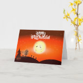 Gruseliger Halloween Karte (Gelbe Blume)