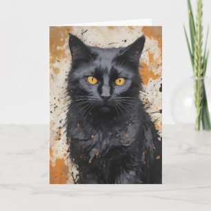 Gruseliger Halloween-Kater Karte
