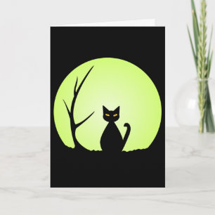 Gruseliger Halloween-Kater Karte