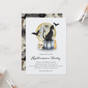 Gruseliger Halloween-Katz-Kürbis-Party Einladung