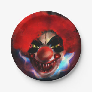 Gruseliger Halloween-Killer-Clown-Party Pappteller