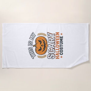 Gruseliger Halloween-Kostenümpumpkin Vintage-Vekto Strandtuch