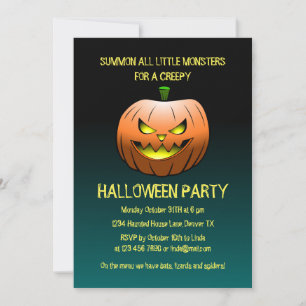 Gruseliger Halloween-Kürbis Einladung