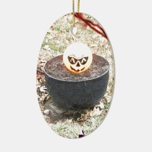 Gruseliger Halloween-Kürbis Keramikornament